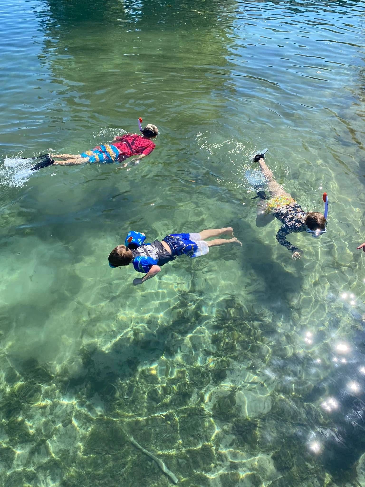 Snorkeling in clear turquoise water